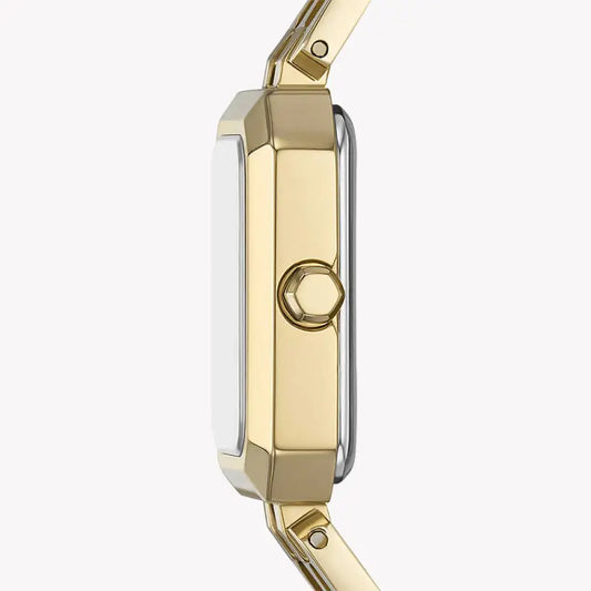 A|X Armani Exchange Women's Gold Stainless Steel Watch, Silver Dial | Ax5811