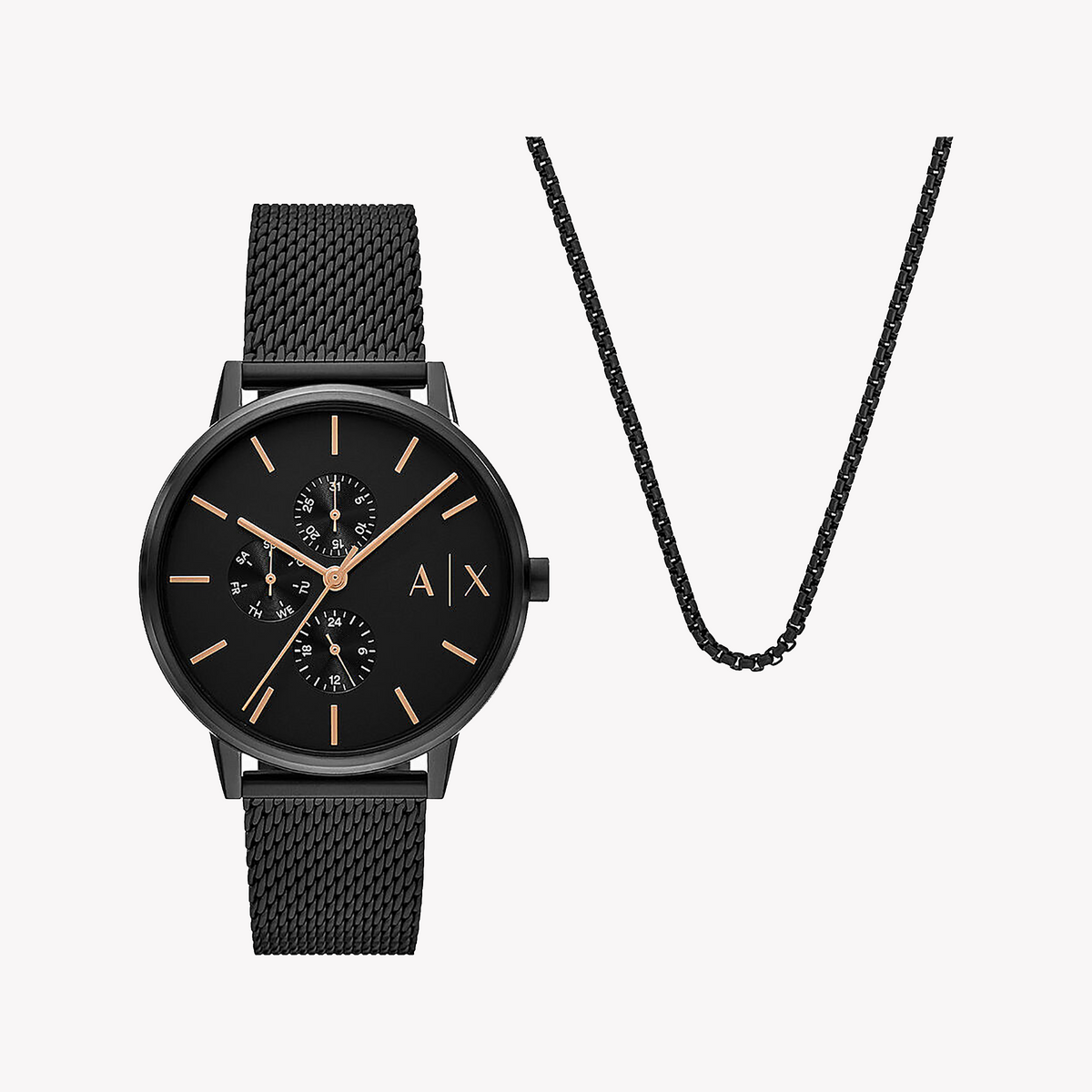 A|X Armani Exchange Men's Black Stainless Steel Watch, Black | Ax7162set