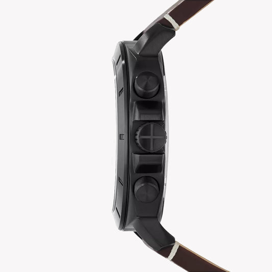 Fossil Men's Black/Brown, Green Dial Watch | Bq2760