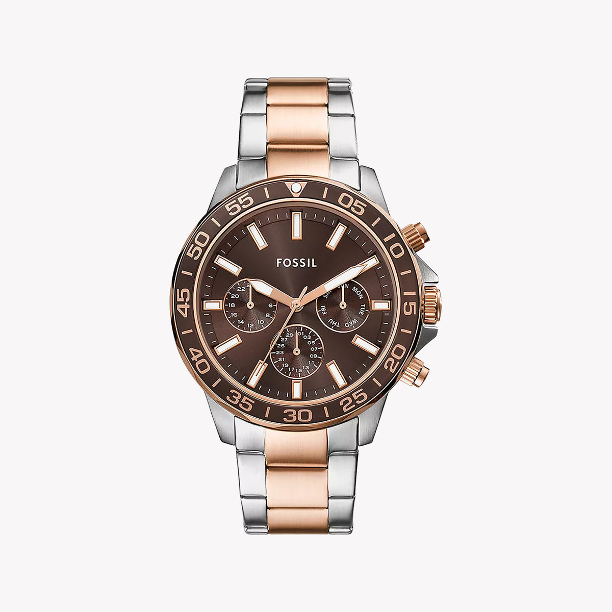 Fossil Men's Silver/Rose Gold Watch | Bq2889