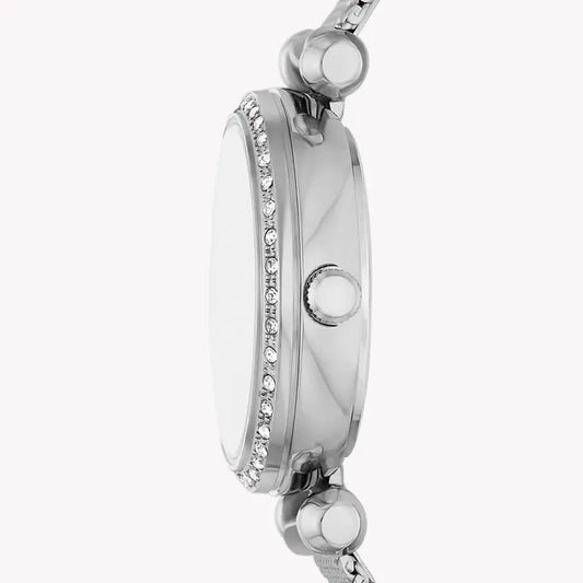 Fossil Women's Silver Stainless Steel Watch, White Dial | Bq3896