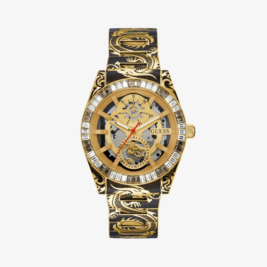 GUESS GW0649G1 VIBRANT TIME - MULTICOLOR STAINLESS STEEL WATCH WITH GOLD DIAL