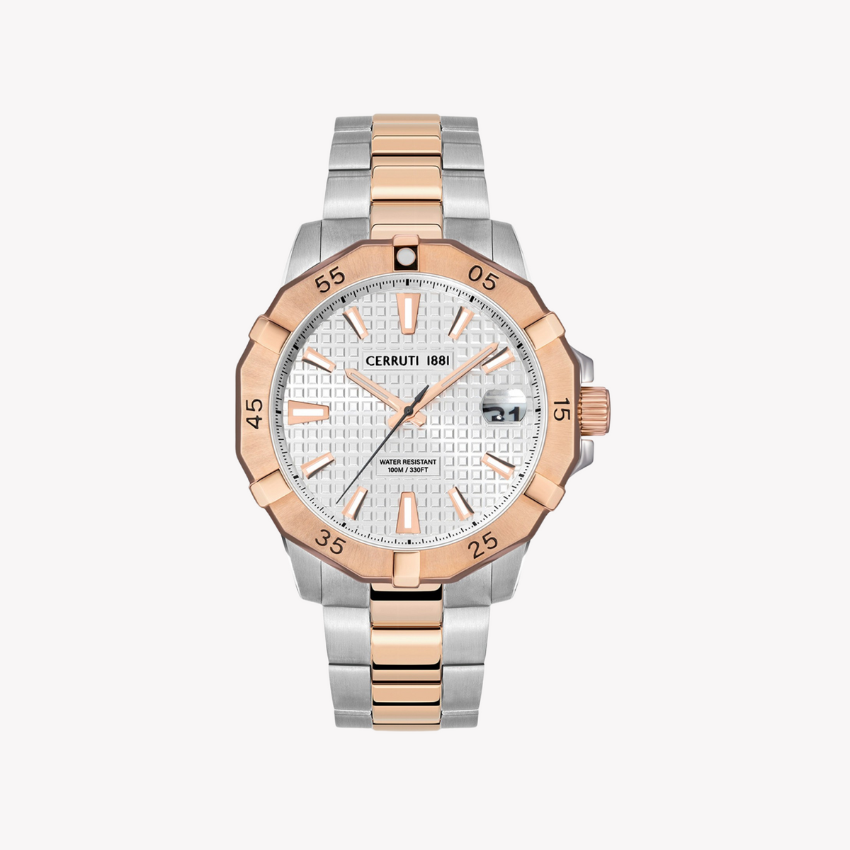Cerruti 1881 Men's Stainless Steel Silver/Rose Gold Watch | Ciwgh2116704