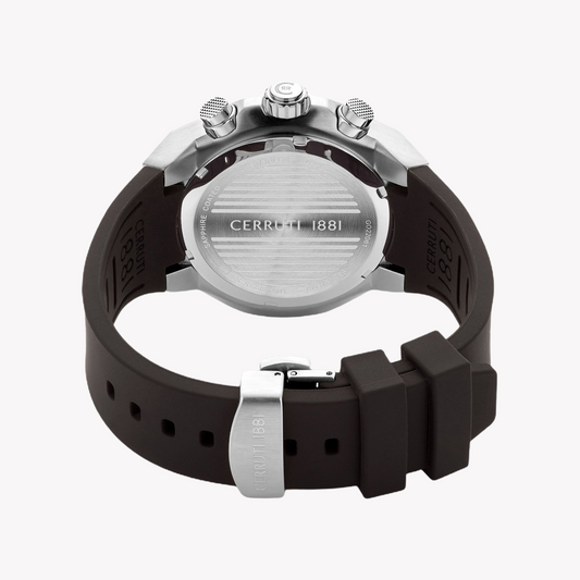 Cerruti 1881 Men's Stainless Steel/Brown Rubber Watch | Ciwgo2206101