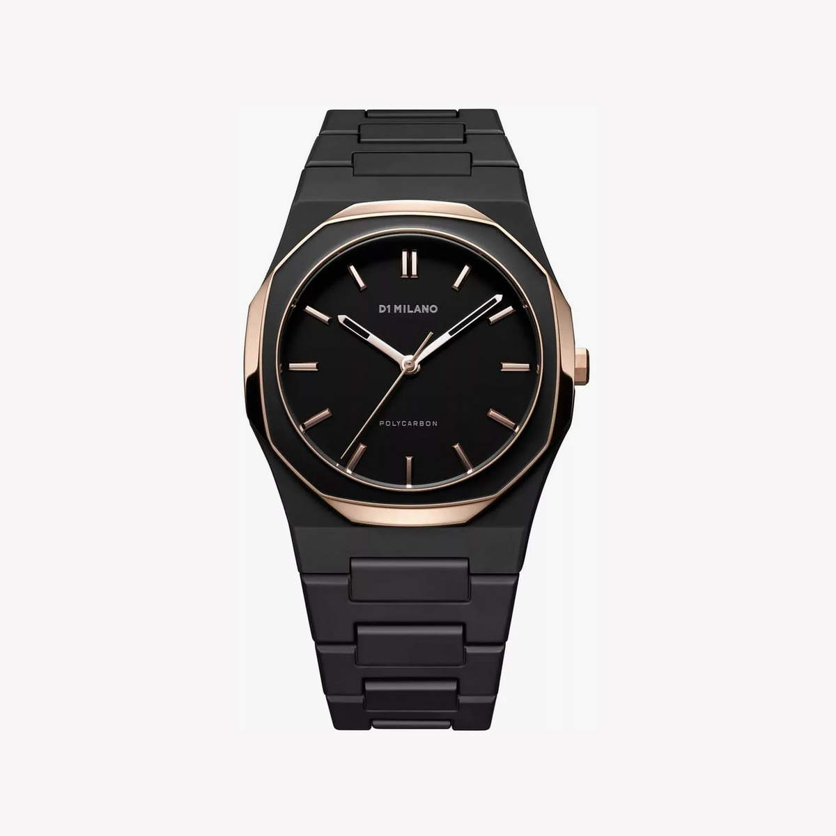 D1 Milano Men's Black/Rose Gold, Polycarbonate | D1-PCBJ35