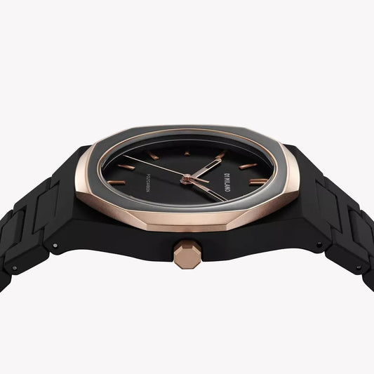 D1 Milano Men's Black/Rose Gold, Polycarbonate | D1-PCBJ35