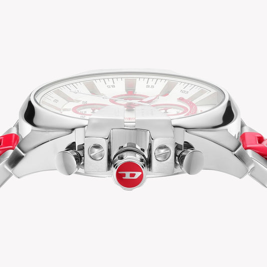Diesel Men's Silver/Red Watch, Stainless Steel | Dz4628