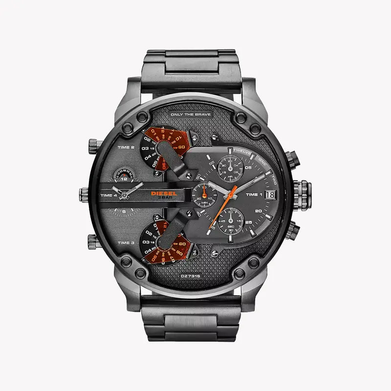 Diesel Men's Grey Stainless Steel Watch, Multicolor Dial | Dz7315