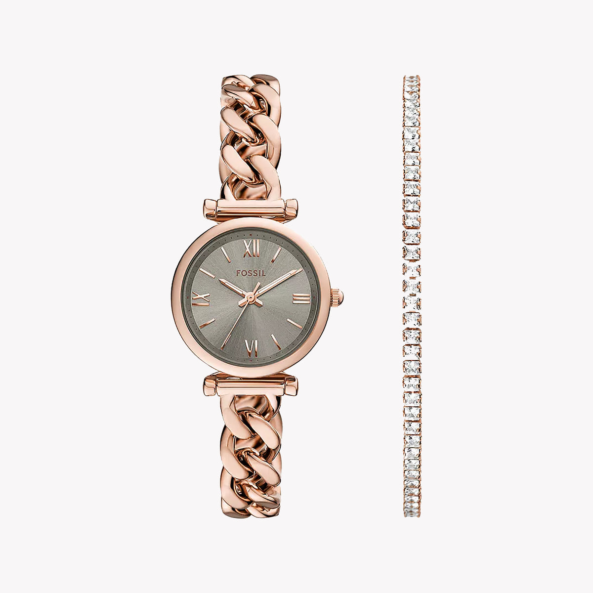 Fossil Women's Rose Gold Watch, Grey Dial | Es5378set