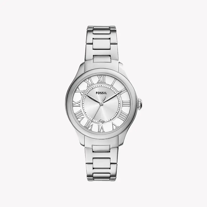 Fossil Women's Silver Stainless Steel Watch, Silver Dial | Es5393