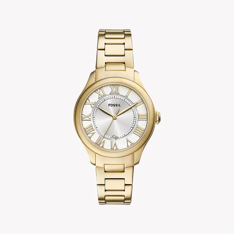 Fossil Women's Gold Watch, White&Silver Dial | Es5395