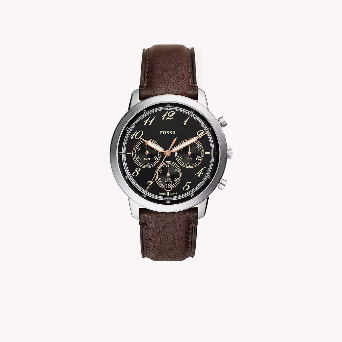 Fossil Men's Silver/Brown Leather Watch | Fs6024