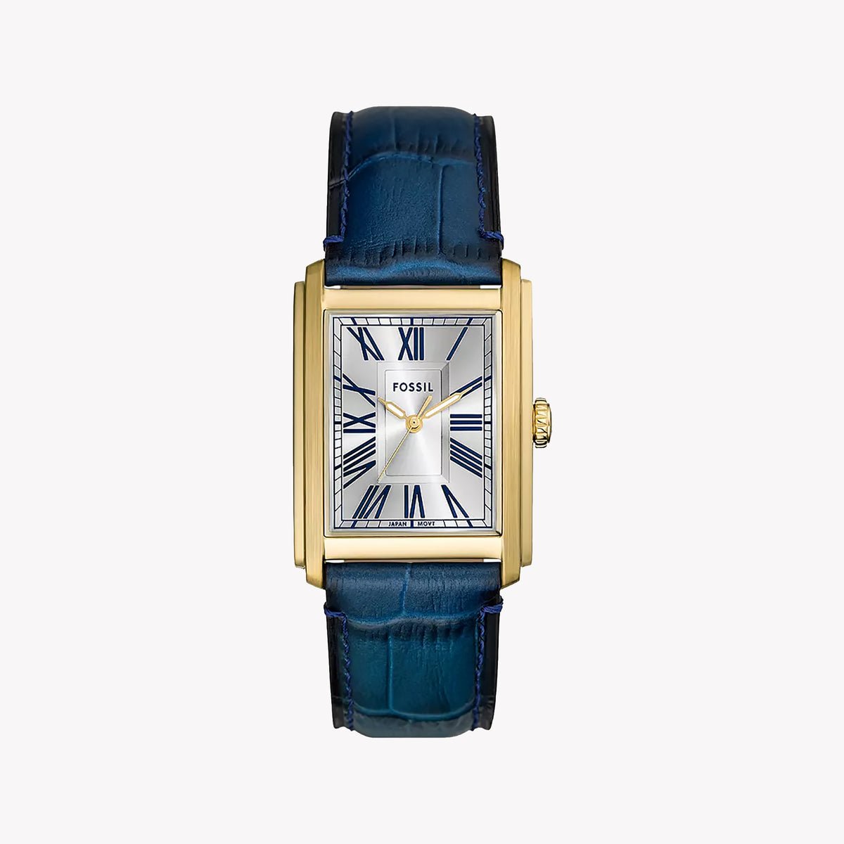 Fossil Men's Gold Stainless Steel, Blue Leather | Fs6076