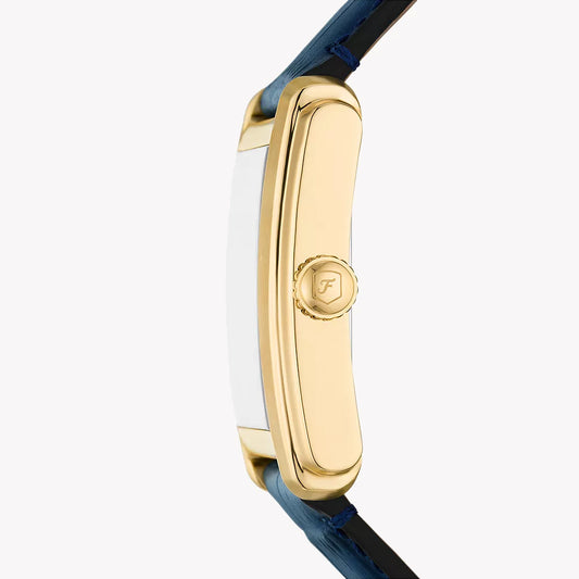 Fossil Men's Gold Stainless Steel, Blue Leather | Fs6076