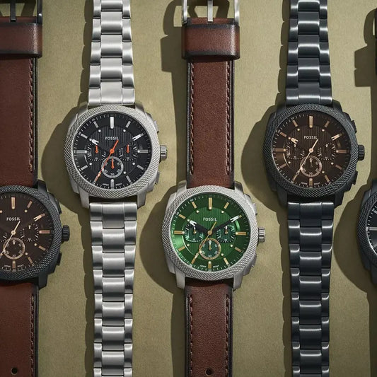 Fossil Men's Silver Watch, Dark Blue Dial | Fs6096