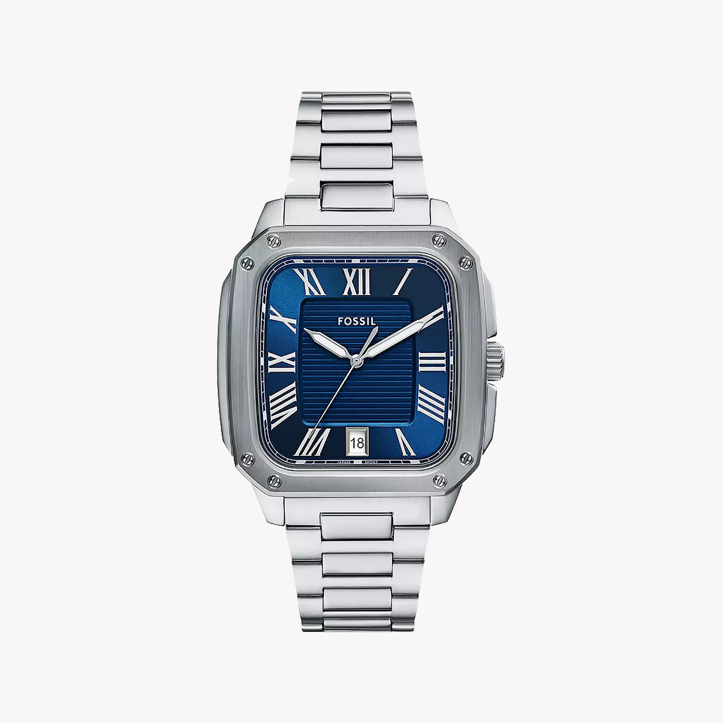 FOSSIL blue BQ9162 シルバー腕時計 Fossil Crosby FS6121 Men's Stainless Steel Quartz Watch - Blue