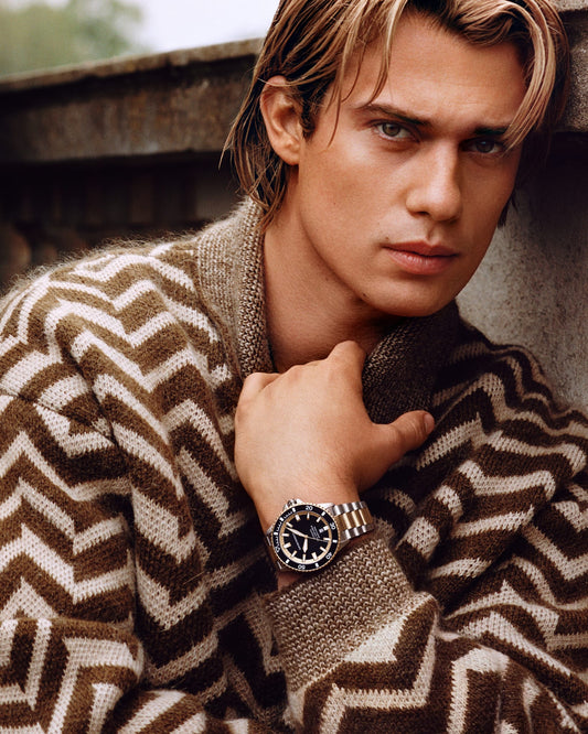 Emporio Armani Men's Stainless Steel Black Dial Watch | AR60089