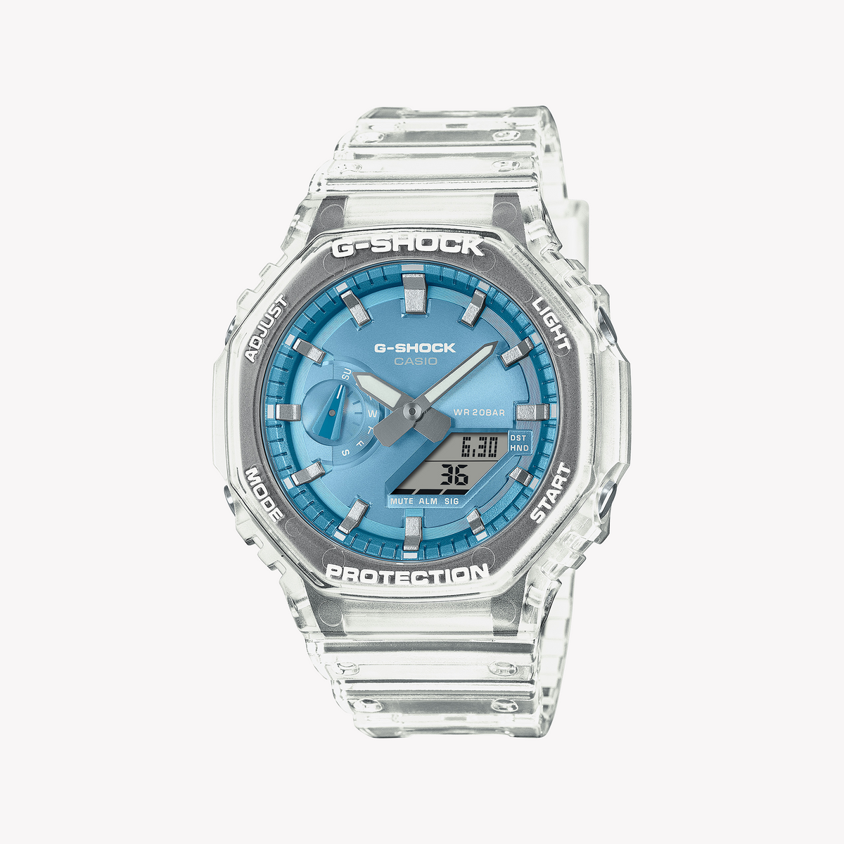 Casio Men's Transparent/Blue, Carbon/Resin | Ga-2100bm-7a2er