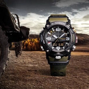 CASIO Men's Black/Green Resin Watch | GG-B100-1A3ER