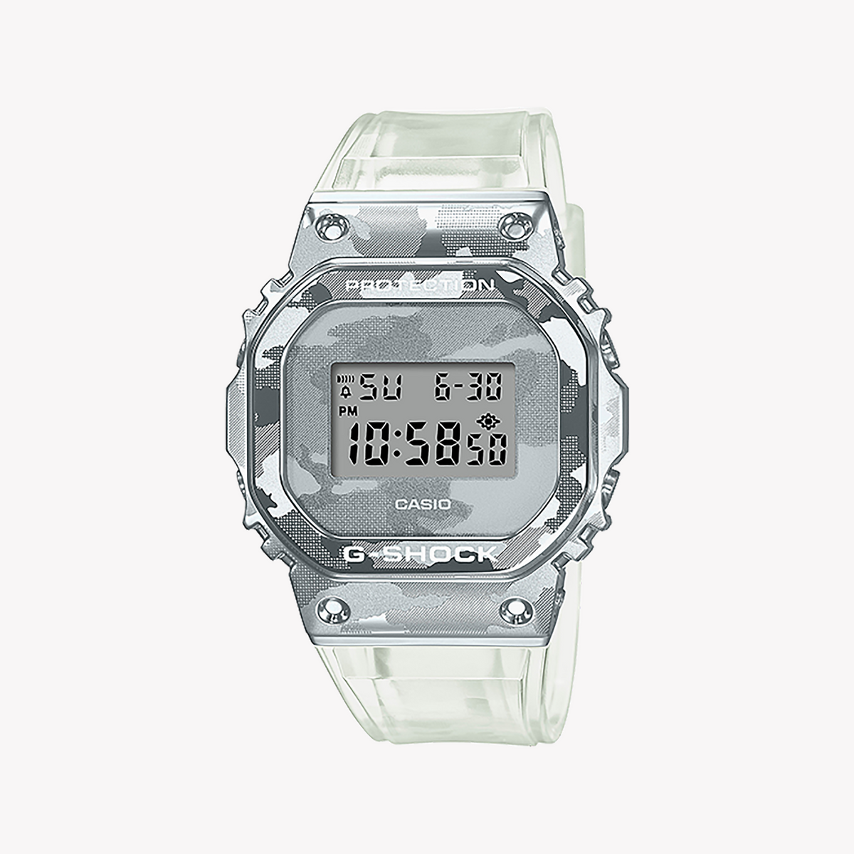 Casio Men's Silver/Transparent, Resin/Resin | Gm-5600scm-1er