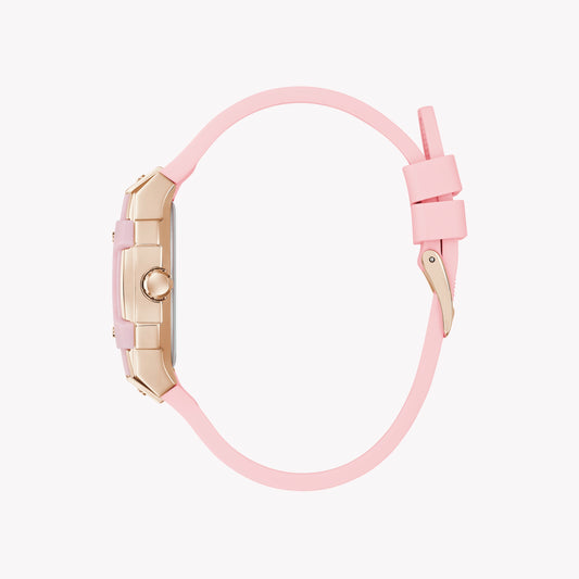 GUESS Women's Pink Silicone Watch, Recycled Steel | GW0032L7