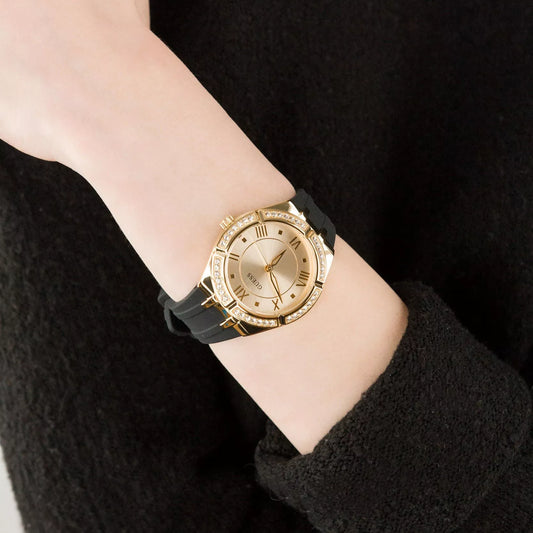 Guess Women's Gold/Black Quartz Watch | Gw0034l1