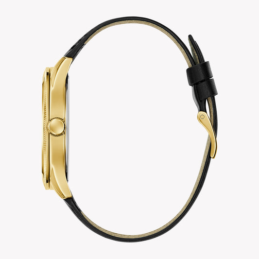 Guess Men's Gold/Green, Leather/Black | Gw0846g1