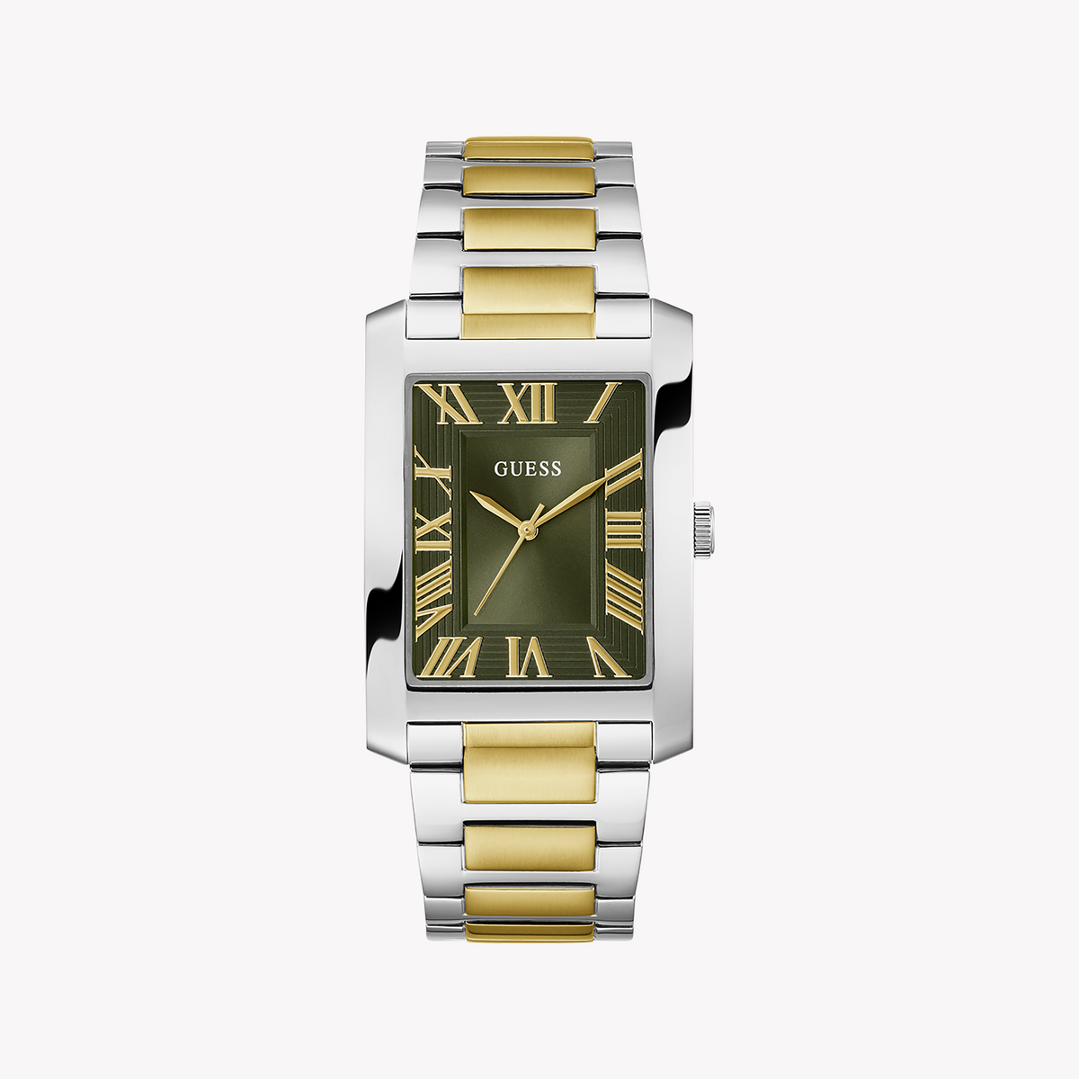 Guess Unisex Silver/Gold Watch, Green Dial | Gw0896g3
