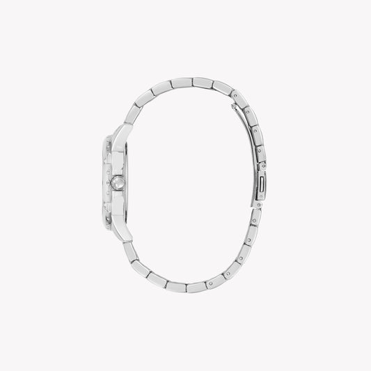 GUESS Women's Silver Quartz Watch, Recycled Steel | GW0948L6