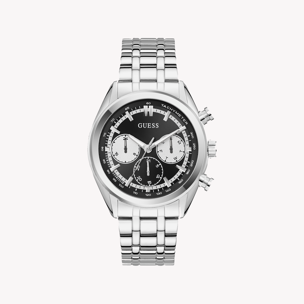 GUESS Men's Watch GW0971G1 | Stainless Steel, Black & Silver
