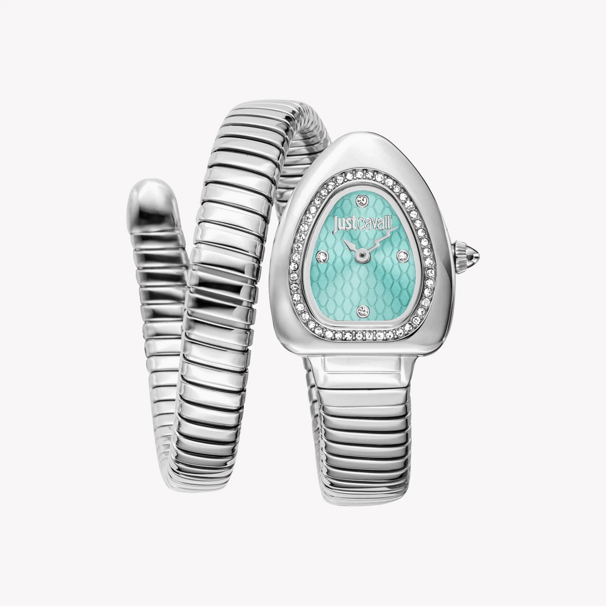JUST CAVALLI Women's Watch with Silver Stainless Steel Case and Silver Stainless Steel Band