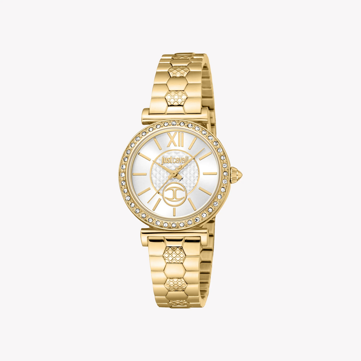 JUST CAVALLI Women's Watch with Gold Stainless Steel Case and Gold Stainless Steel Band