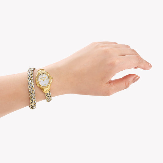 JUST CAVALLI Women's Watch with Gold Stainless Steel Case and Silver & Gold Stainless Steel Band-i-Watch-2