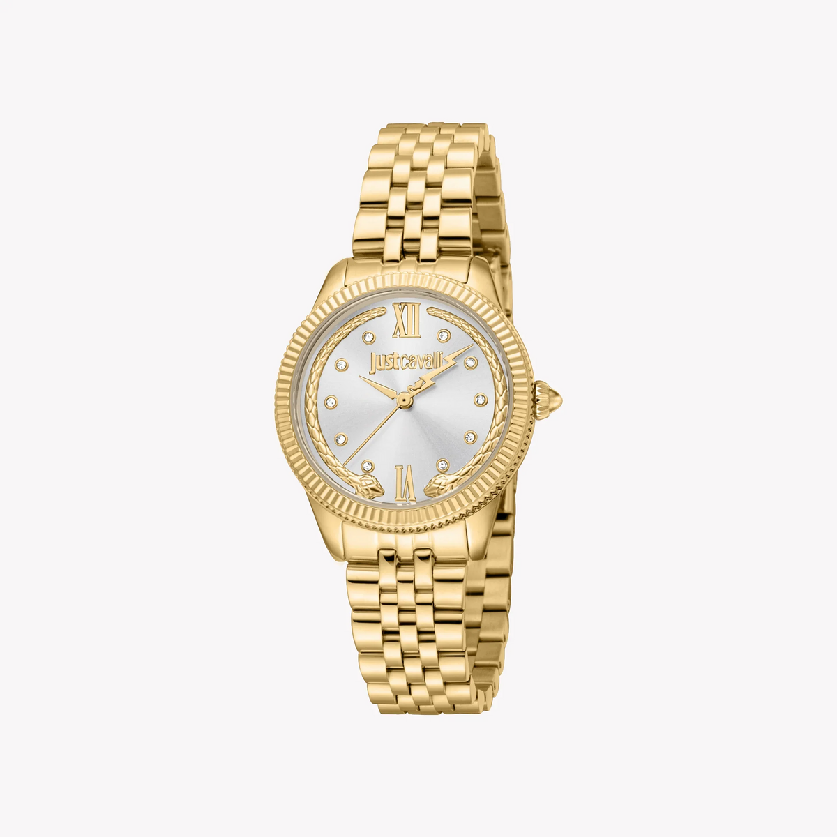 JUST CAVALLI Women's Watch with Gold Alloy Steel Case and Radiant Gold Stainless Steel Band