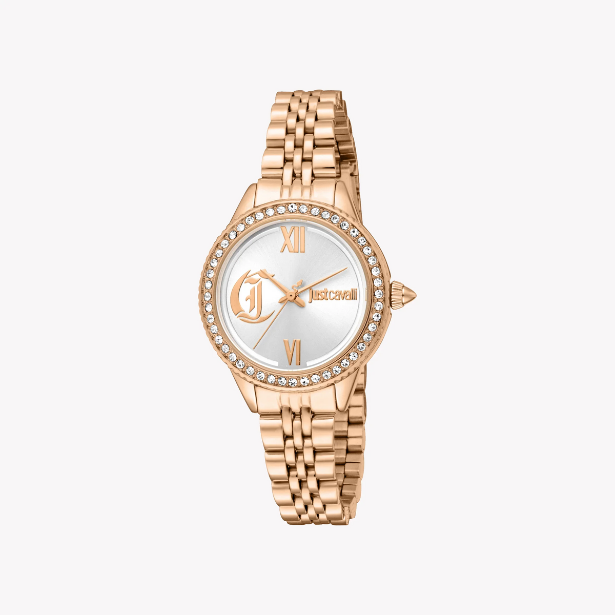 JUST CAVALLI Women's Watch with Rose Gold Alloy Steel Case and Rose Gold Stainless Steel Band