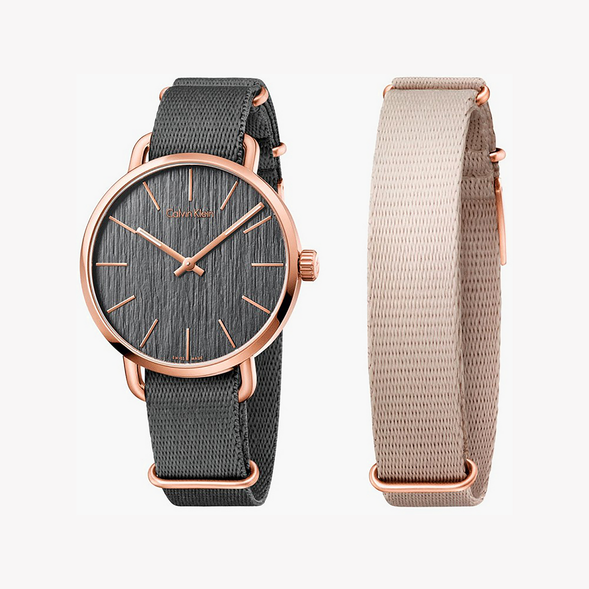 Ck Calvin Klein Men's Rose Gold/Grey Watch | K7b216p3