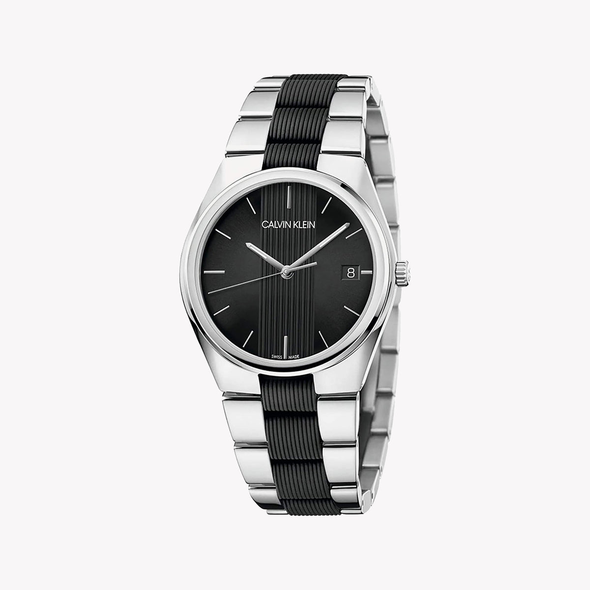CK Calvin Klein Men's Stainless Steel Watch, Black Dial | K9E211B1