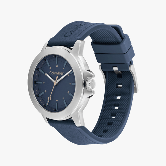 CK CALVIN KLEIN BLUE DIAL - ELEGANTLY STRIKING MEN'S WATCH WITH SILICONE BAND-i-Watch-2
