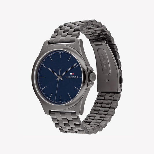 TOMMY HILFIGER GREY STAINLESS STEEL WATCH - MODERN EDGE WITH BLUE DIAL & 5 ATM WATER RESISTANCE-i-Watch-2