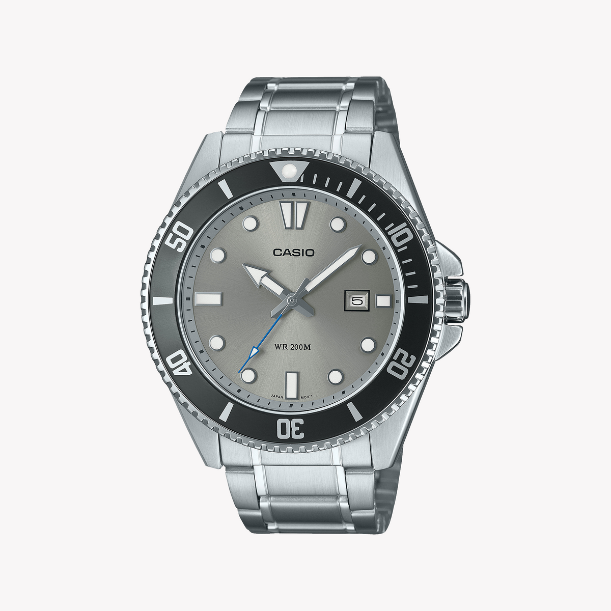 Casio Men's Stainless Steel Watch, Grey Dial | Mdv-107d-8avdf