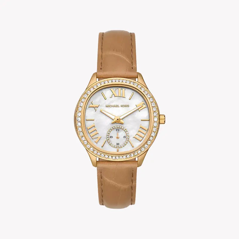 Michael Kors Women's Gold Watch, White Dial | Mk4819