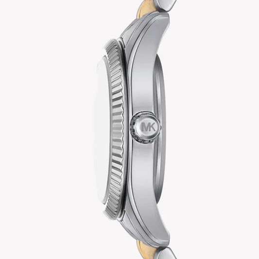 Michael Kors Women's Silver & Gold Watch, Dark Blue Dial | Mk4865