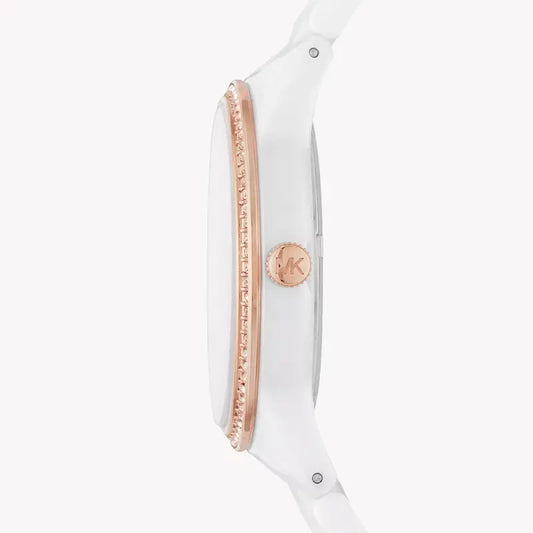 Michael Kors Women's White Ceramic Watch, White Dial | Mk6837