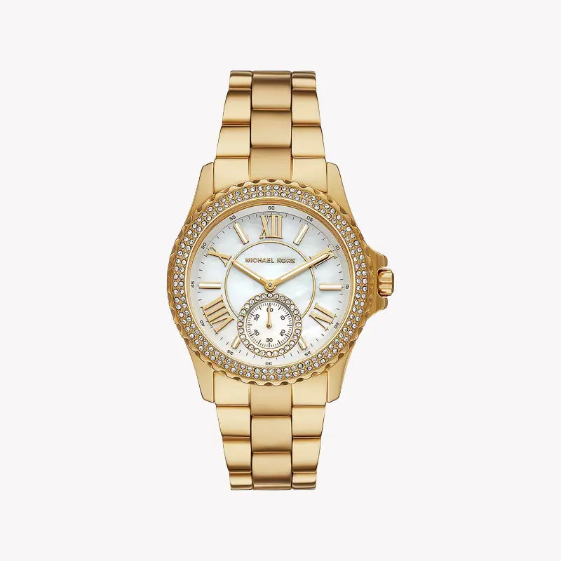 Michael Kors Women's Gold Watch, White Dial | Mk7401