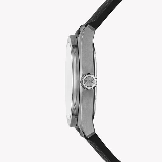 Michael Kors Men's Silver Watch, Black Dial | Mk9175