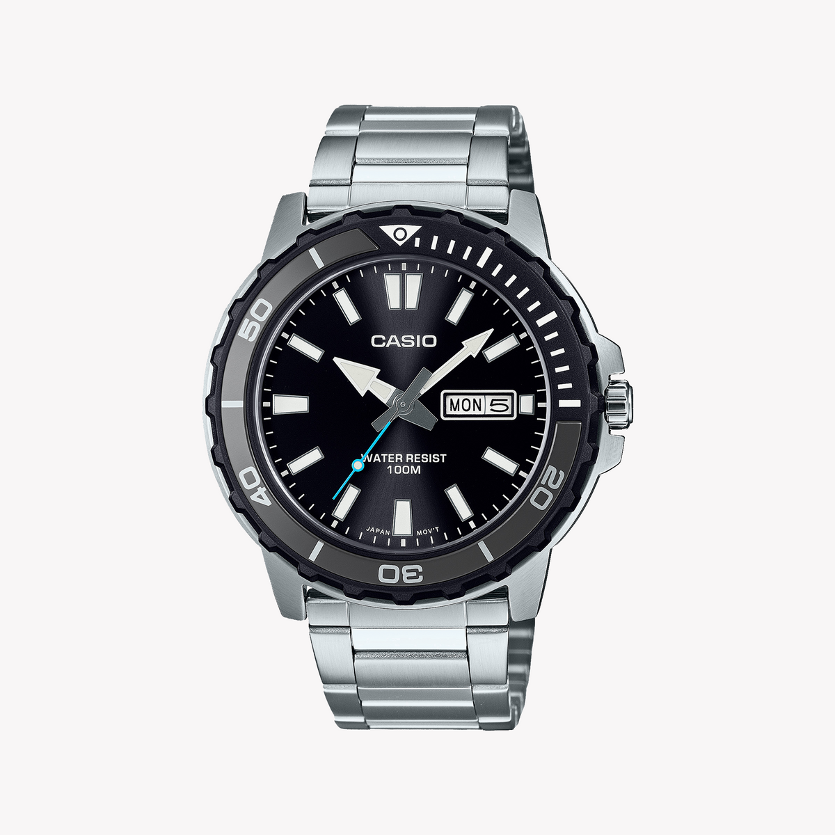 CASIO Men's Stainless Steel Silver Watch | MTD-125D-1A3VDF