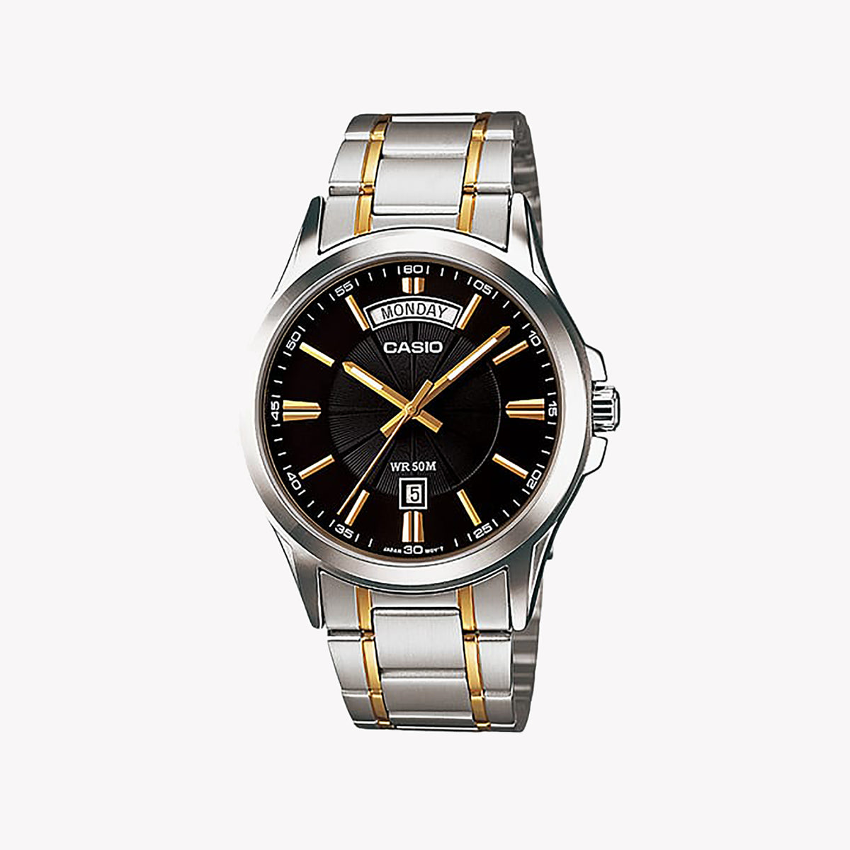 CASIO Men's Stainless Steel Silver & Gold Watch | MTP-1381G-1AVDF