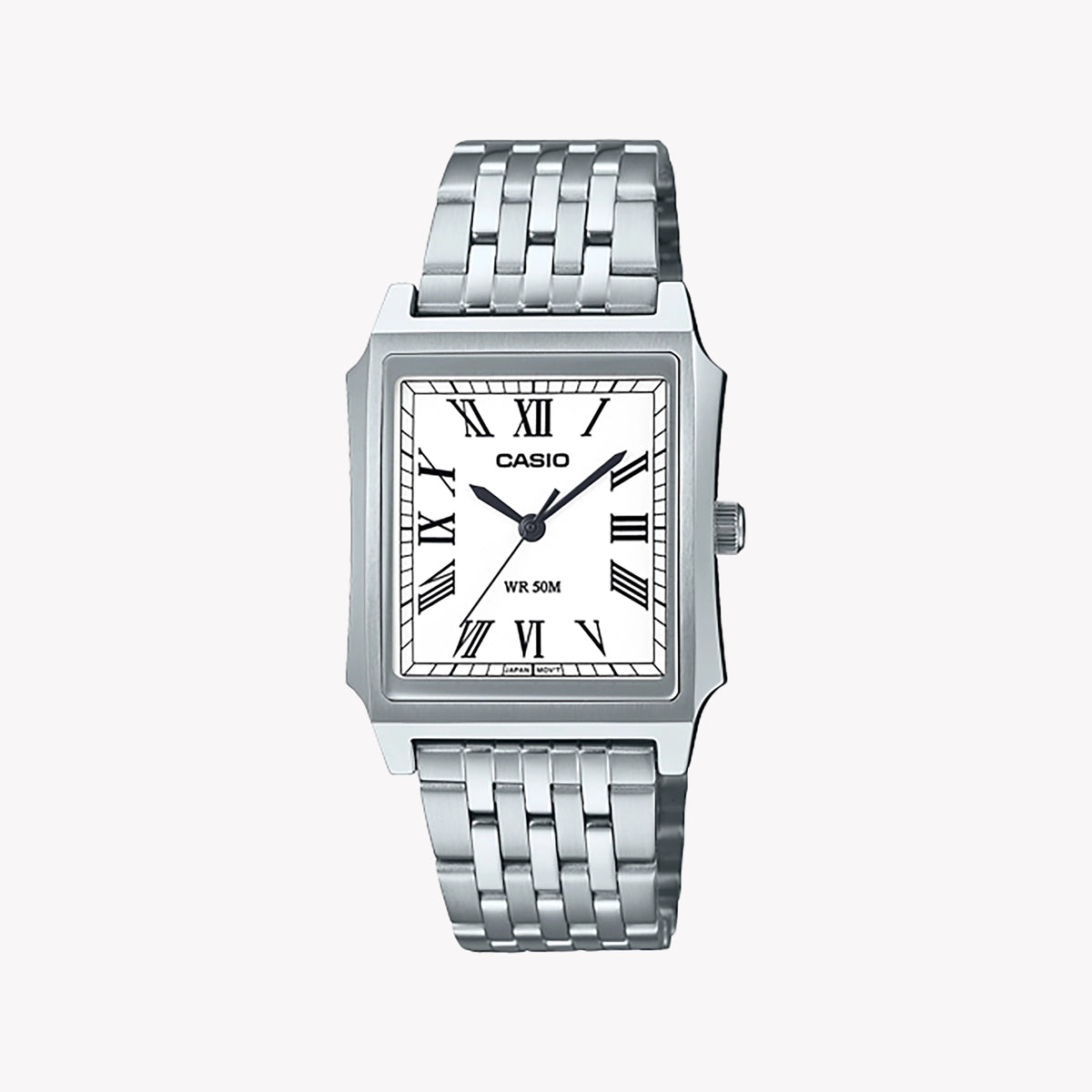 CASIO Men's Silver Stainless Steel Watch | MTP-B190D-7BVEF