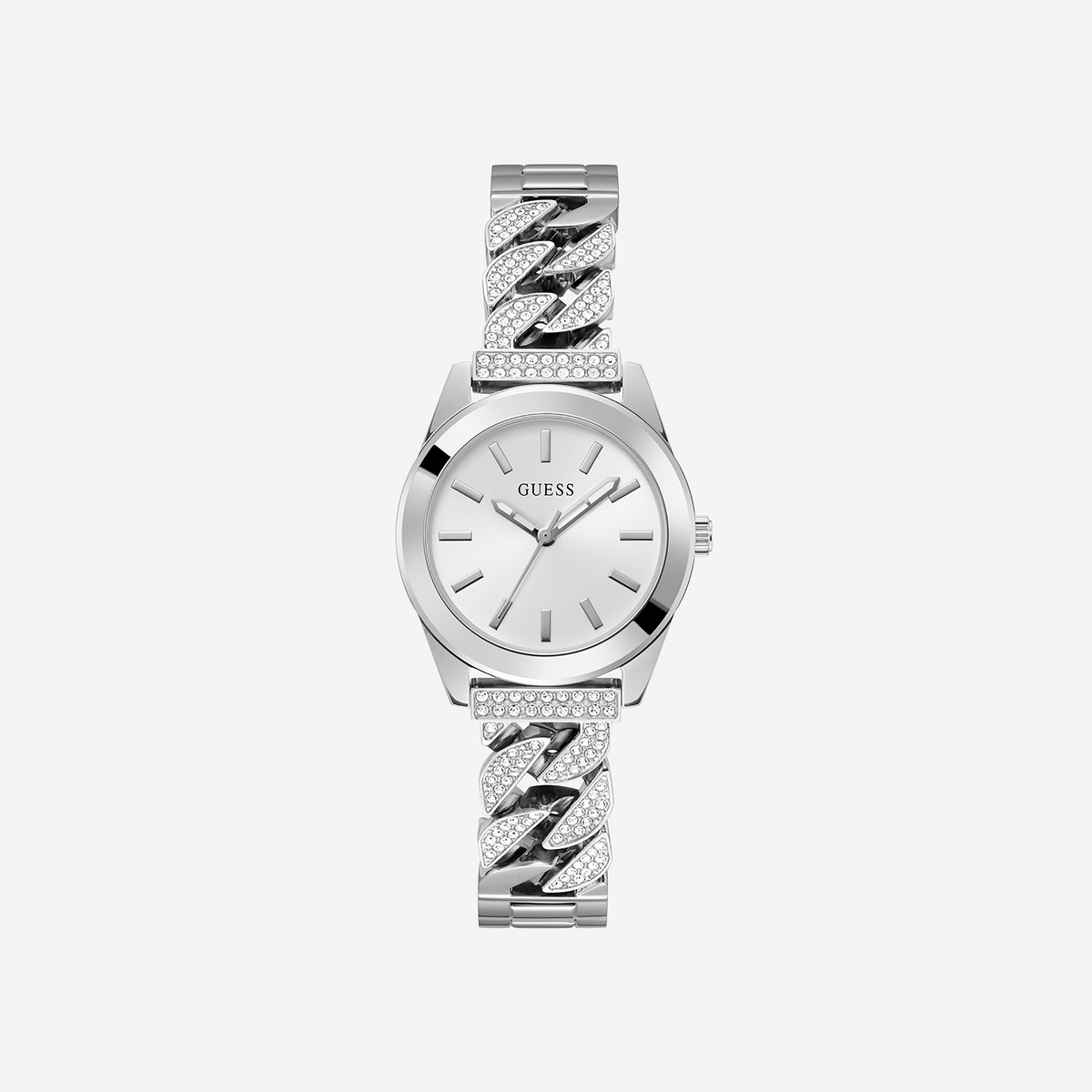 GUESS GW0546L1 - ELEGANT SOPHISTICATION - Women's Silver Stainless Steel Watch with White Dial