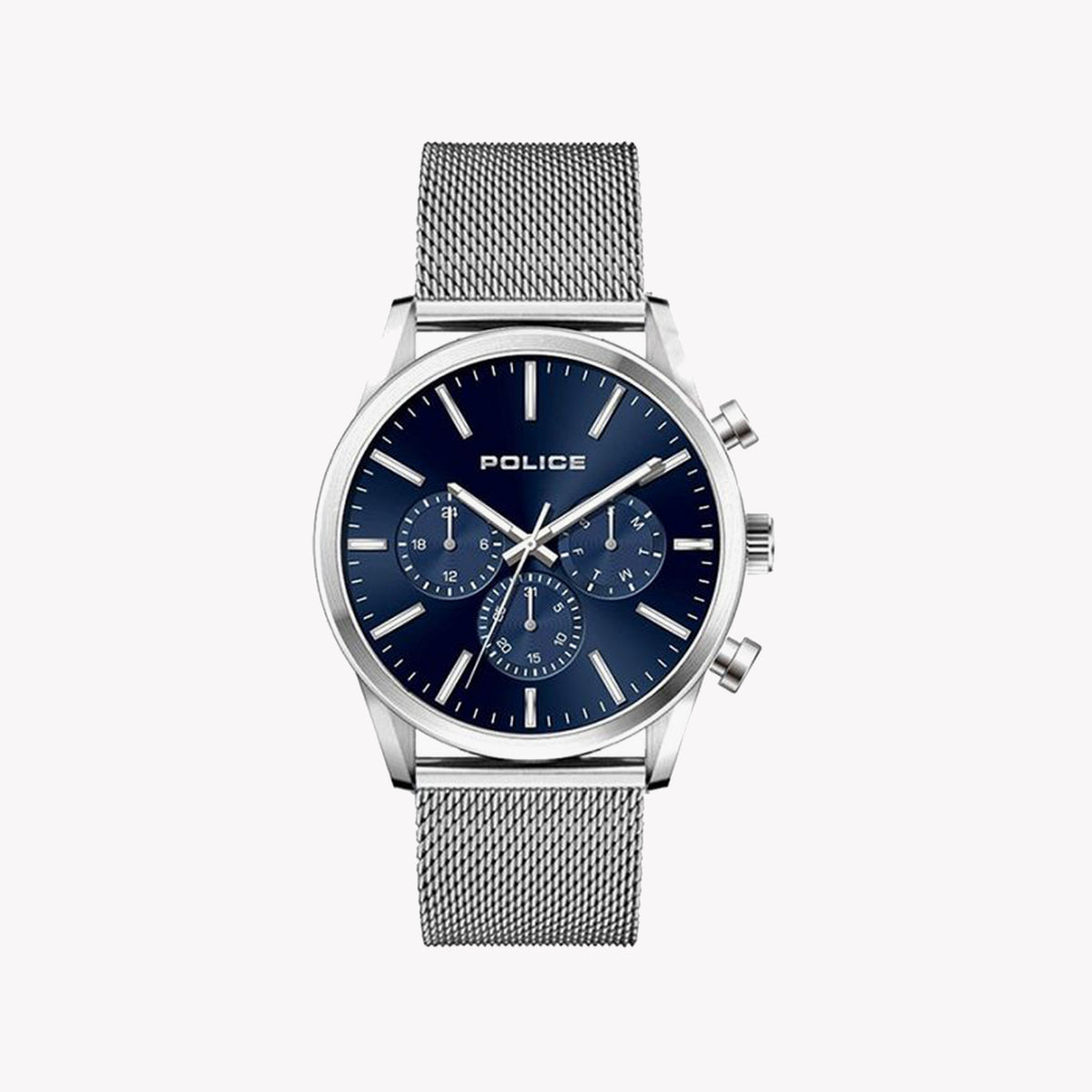 POLICE Men's Watch, Stainless Steel/Silver, Blue Dial | P15599JS03MMM